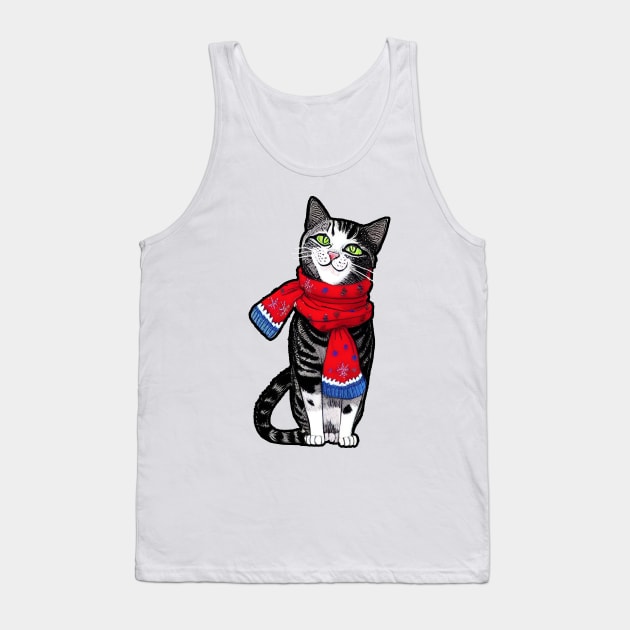 Cat in a scarf Tank Top by DarkwingDave
